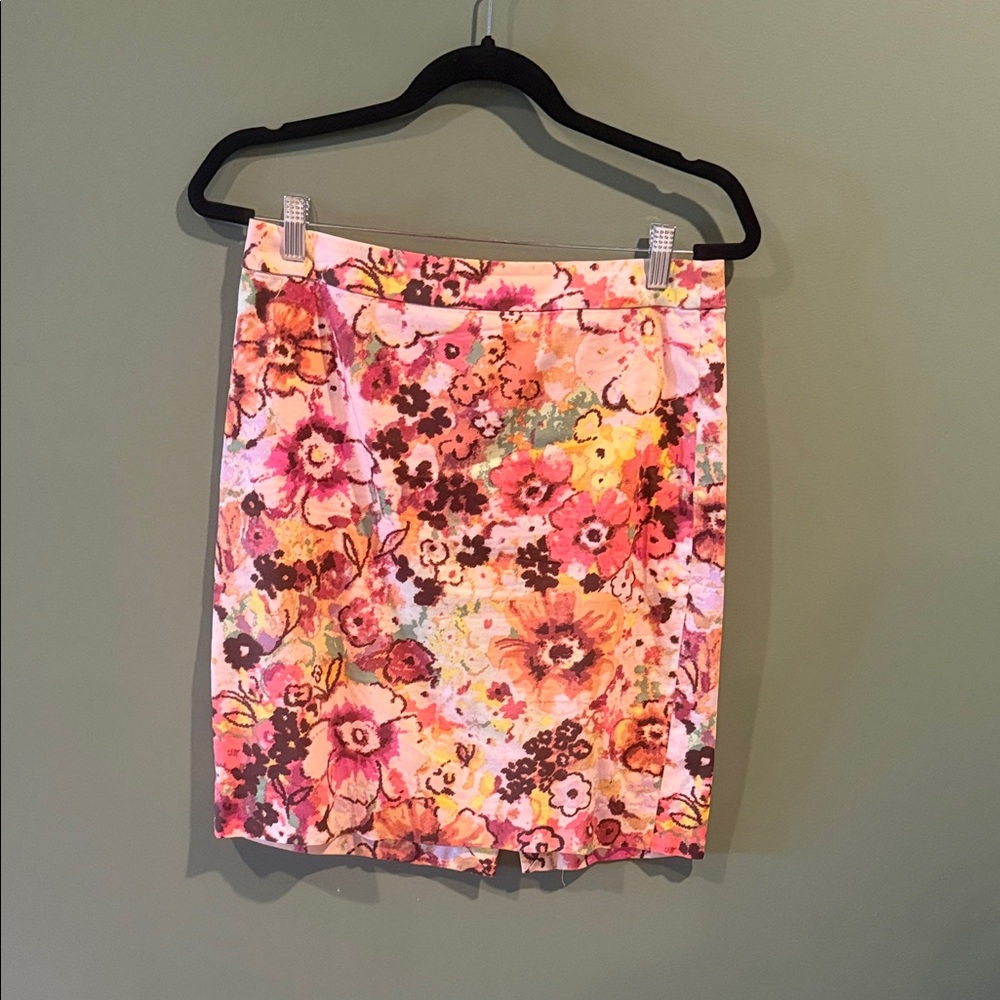 J. Crew Multicolor Floral Pencil Skirt